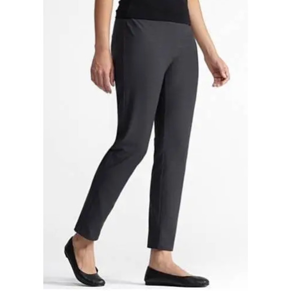 NWT Eileen Fisher Washable Stretch Crepe Pants 3XL Graphite Gray Slim Ankle - Picture 1 of 5